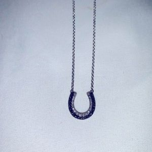 Horseshoe Black and White Diamond Necklace